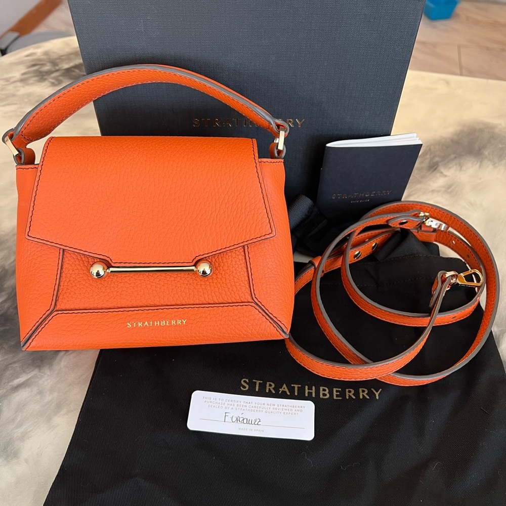 Strathberry Marmalade Mosaic Nano Leather Crossbody